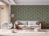Moss Green Geometric Triangle Pattern Wallpaper 7