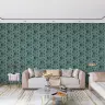 Deep Teal Geometric Triangle Pattern Wallpaper 8