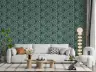 Deep Teal Geometric Triangle Pattern Wallpaper 6