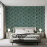 Deep Teal Geometric Triangle Pattern Wallpaper 7