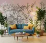 Pink Botanical Chinoiserie Garden Wall Mural 6