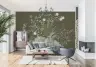 Dark Chinoiserie Botanical Bird Wall Mural 6