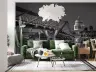 London Millennium Bridge Monochrome Night Wall Mural 8