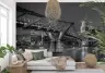 London Millennium Bridge Monochrome Night Wall Mural 7