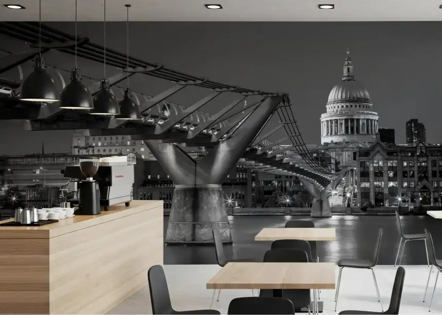 London Millennium Bridge Nightfall Wall Mural