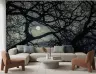 Moonlit Bare Tree Branches Wall Mural 6