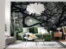 Moonlit Bare Tree Branches Wall Mural 5