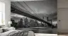 Brooklyn Bridge Night Skyline Monochrome Wall Mural 6