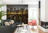Golden Lit Urban Skyline Night Wall Mural 8
