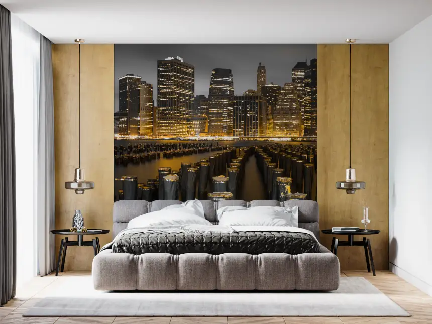 Golden Skyline Contrast Wall Mural