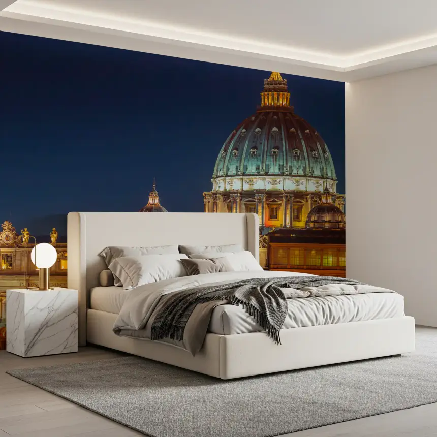 Vatican Night: Illuminated Majesty Wall Mural