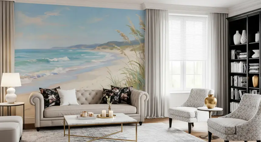 Serene Coastal Canvas Wall Mural