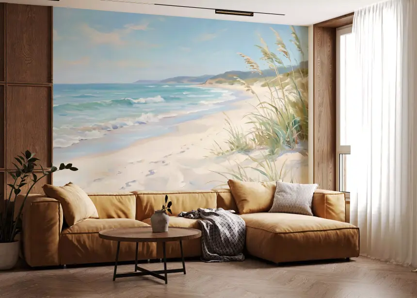 Serene Coastal Canvas Wall Mural