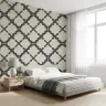 Elegant Grey Wavy Lattice Geometric Pattern Wallpaper 8