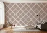 Dusty Rose Cream Geometric Lattice Wallpaper 7