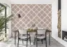 Dusty Rose Cream Geometric Lattice Wallpaper 8