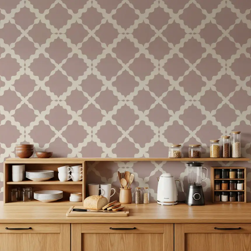 Textured Lattice Trellis Geometric Dusty Rose Minimalist Modern Wallpaper