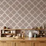 Dusty Rose Cream Geometric Lattice Wallpaper 6