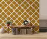 Modern Mustard Ochre Geometric Lattice Wallpaper 7