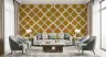 Modern Mustard Ochre Geometric Lattice Wallpaper 8