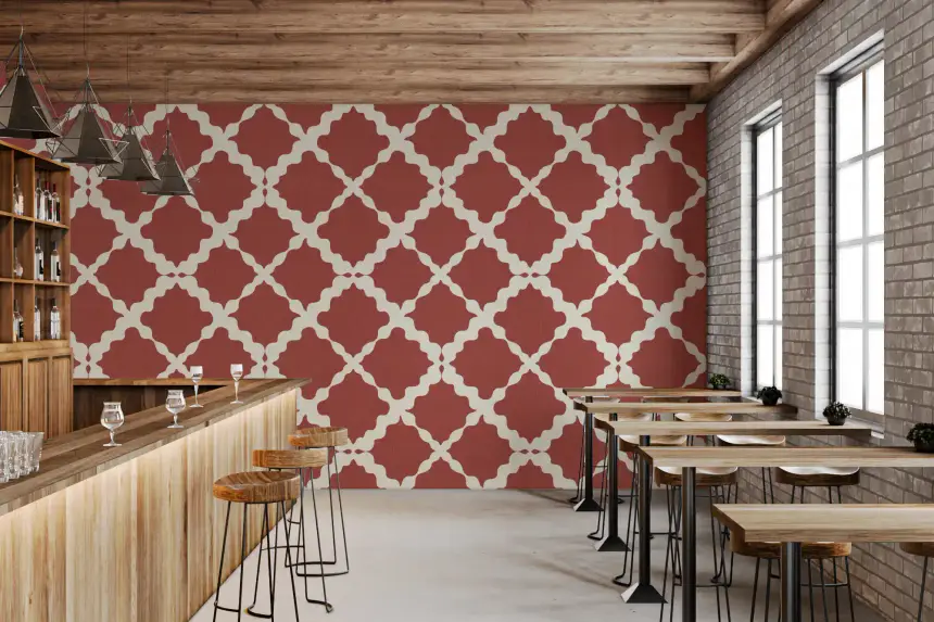 Textured Lattice Trellis Geometric Rust Minimalist Modern Wallpaper