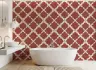 Modern Terracotta Wavy Lattice Geometric Wallpaper 6