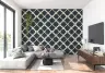 Charcoal Off-White Geometric Trellis Wallpaper 7