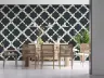 Charcoal Off-White Geometric Trellis Wallpaper 8