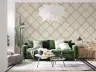 Contemporary Cream and Beige Ogee Lattice Wallpaper 7