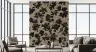 Abstract Distressed Floral Wallpaper in Beige and Black 8
