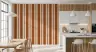 Warm Terracotta Vertical Stripe Wallpaper with Dot Detail 8