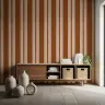Warm Terracotta Vertical Stripe Wallpaper with Dot Detail 6