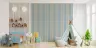 Pastel Blue Beige Scalloped Stripe Wallpaper 7