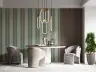 Classic Sage Green and Beige Vertical Stripe Wallpaper 7