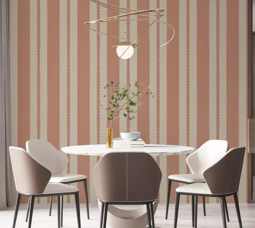Warm Sands & Terracotta Stripes Wallpaper