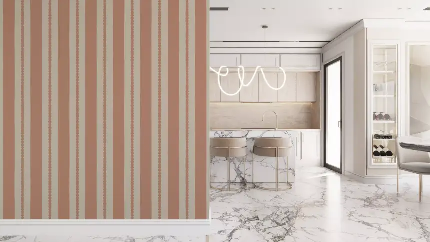 Warm Sands & Terracotta Stripes Wallpaper