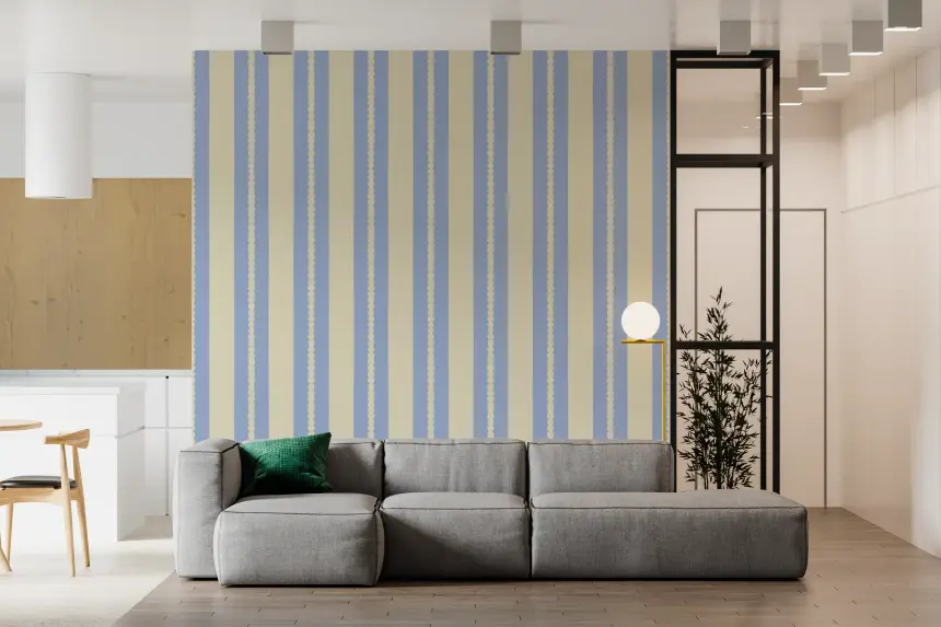Scalloped Sky Stripes Wallpaper