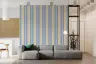 Serene Blue and Cream Scalloped Stripe Wallpaper 6