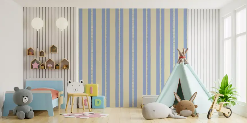 Scalloped Sky Stripes Wallpaper