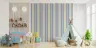 Serene Blue and Cream Scalloped Stripe Wallpaper 7