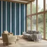 Teal and Grey Striped Wallpaper with Pearl Dot Design 7