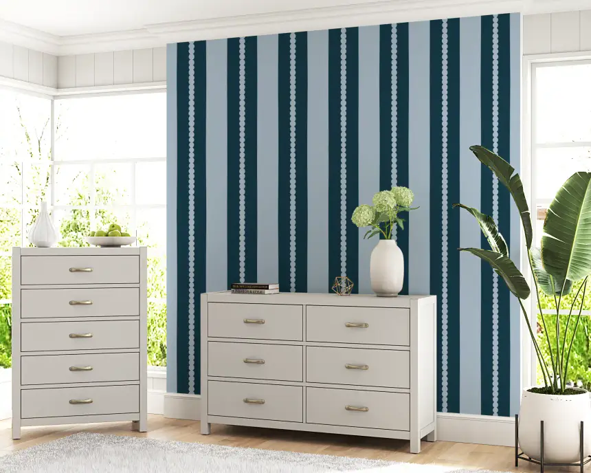 Scallop & Dot Vertical Harmony Wallpaper