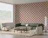 Peach and Cream Wavy Checkerboard Wallpaper 8