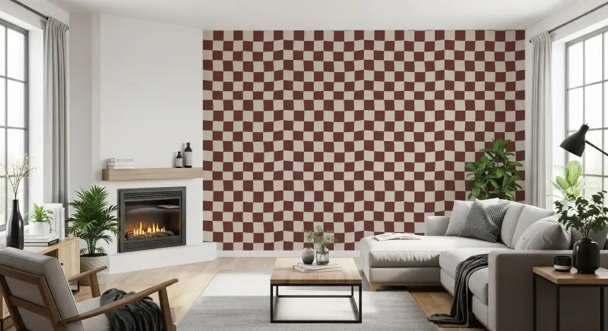 Groovy Checkered Ripple Wallpaper