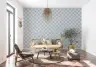 Blue and Beige Checkered Wave Wallpaper 8