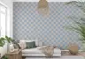 Blue and Beige Checkered Wave Wallpaper 6