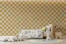 Playful Mustard Checkered Ripple Effect Wallpaper 7