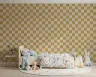 Playful Mustard Checkered Ripple Effect Wallpaper 8