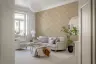 Subtle Wavy Checkered Beige Wallpaper 5