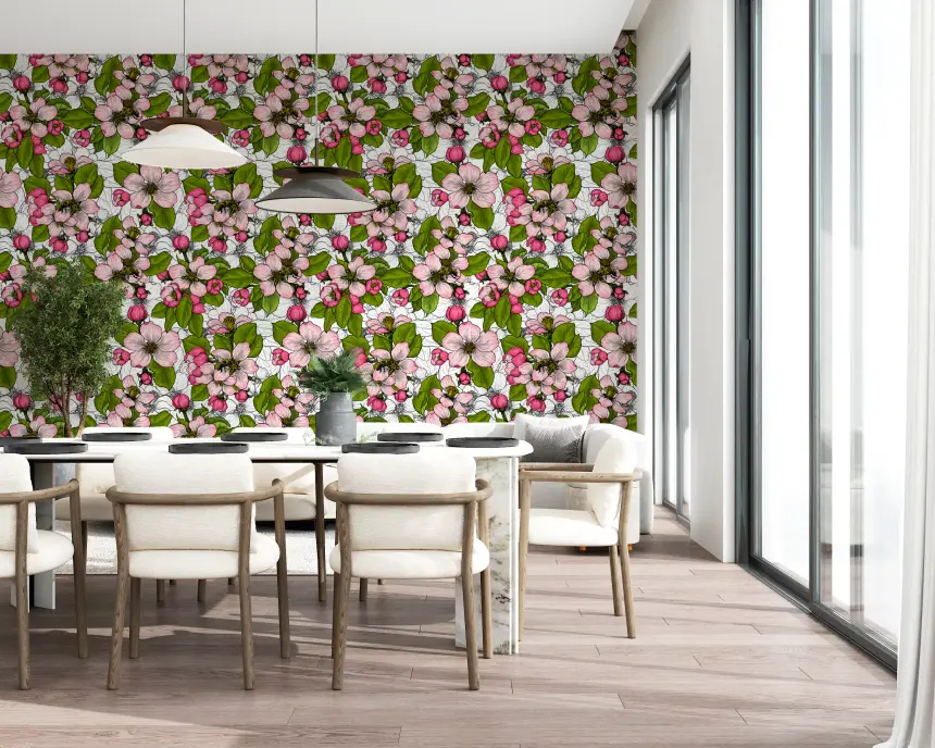 Apple Blossom on White 2 Wallpaper